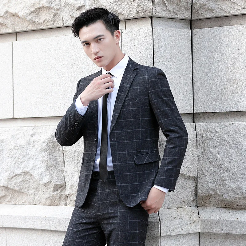 New Style Suit Good Type Drape Casual Plaid British Style Gentleman Comfortable Suit Two-Piece Set Decoration Body
New Style Suit Good Type Drape Casual Plaid British Style Gentleman Comfortable Suit Two-Piece Set Decoration Body