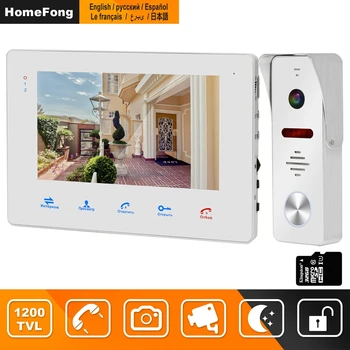 

HomeFong Wired Video Door Phone for Home Intercom 130 Degree 1200TVL Doorbell Camera Support Motion Detect Record Electric Lock