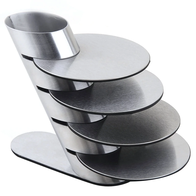 Фото 4Pcs/Set Spinning Drinks Coasters Stainless Steel Metal Coaster Cup Mat Pads Tableware Placemat Bowl Insulation | Дом и сад