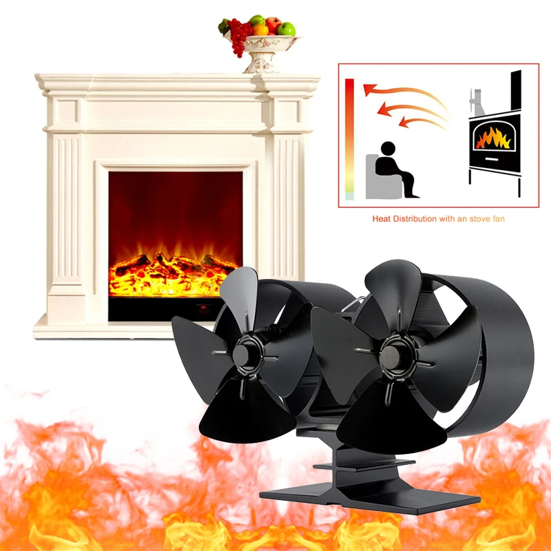 Double Heat Powered Stove Fan Log Wood Burner Fan Quiet Black Home Fireplace Fan Efficient Heat Distribution
Double Heat Powered Stove Fan Log Wood Burner Fan Quiet Black Home Fireplace Fan Efficient Heat Distribution