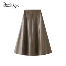 Dazzle Ages Autumn Winter High Waist Women PU Leather Midi Skirt Solid Loose Fashion Casual A Line Aesthetic Ladies Streetwear
Dazzle Ages Autumn Winter High Waist Women PU Leather Midi Skirt Solid Loose Fashion Casual A Line Aesthetic Ladies Streetwear