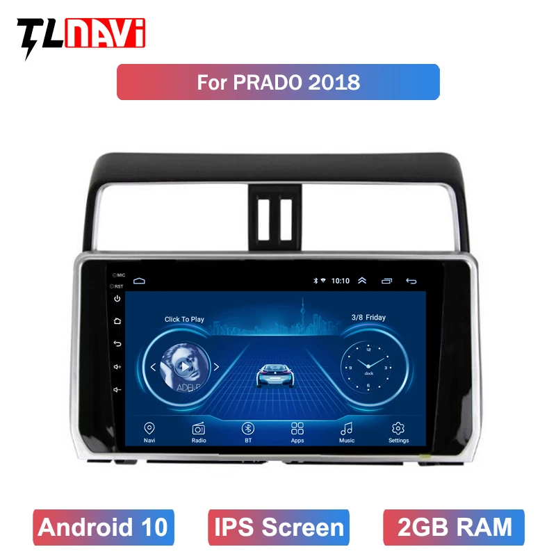 Автомагнитола мультимедийный 2 din android видеоплеер навигатор GPS для Toyota LAND CRUISER PRADO
