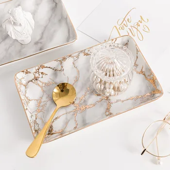 Ceramic Storage Tray Nordic Style Rectangular Marble Pattern Practical Decoration Home Space Saving Kitchen Food Jewelry MJ81506
Ceramic Storage Tray Nordic Style Rectangular Marble Pattern Practical Decoration Home Space Saving Kitchen Food Jewelry MJ81506