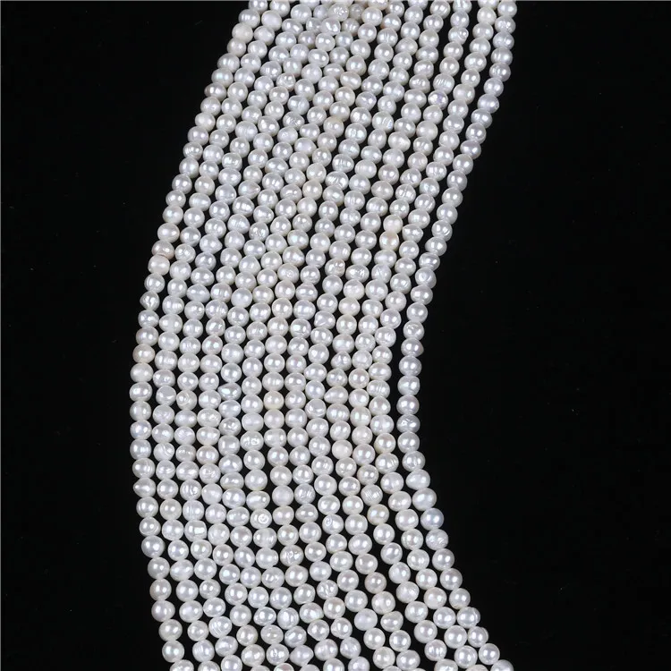 wholesale white 4-5mm potato pearl strands for making jewelry