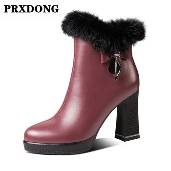 new brand genuine leather women ankle boots high heels platform real fur black shoes woman zipper dress party shoes size 34-40
new brand genuine leather women ankle boots high heels platform real fur black shoes woman zipper dress party shoes size 34-40