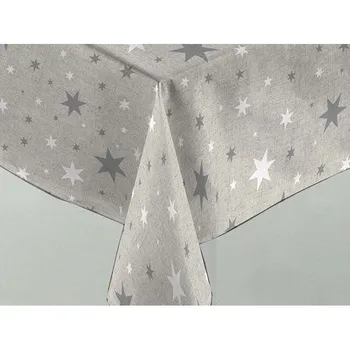 Tablecloth Resinated Teflon stain repellent. Appearance Linen. Print undershirt with Stars over fund Grey
Tablecloth Resinated Teflon stain repellent. Appearance Linen. Print undershirt with Stars over fund Grey