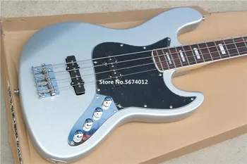 Factory direct metal silver particles 4 string electric bass black guard plate rose wood fingerboard through the body
Factory direct metal silver particles 4 string electric bass black guard plate rose wood fingerboard through the body