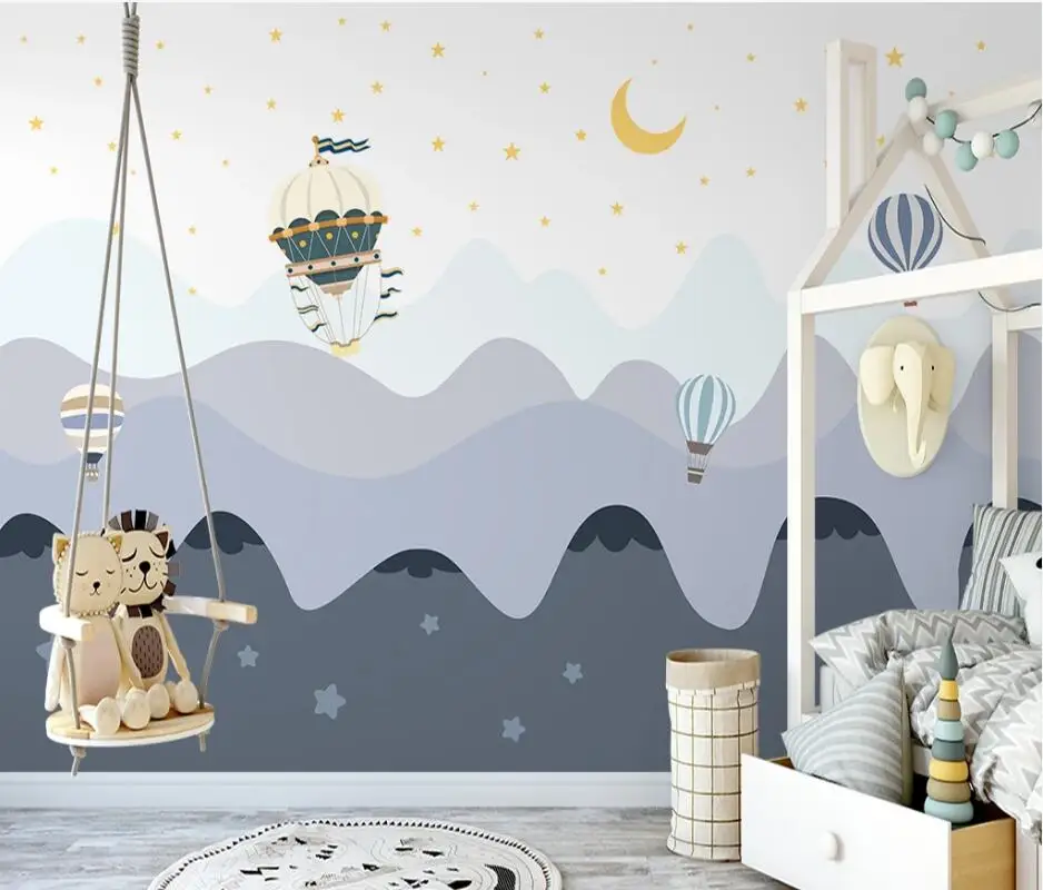 AINYOOUSEM ручная роспись долина воздушный шар детская комната задние обои 3d наклейки