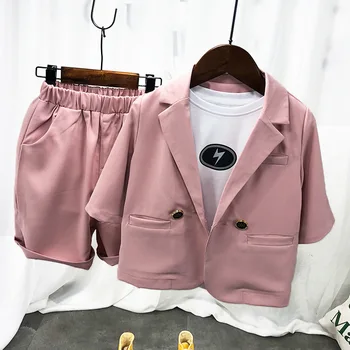 Children's Summer Short Sleeve Suit Set Boys Party Performance Host Costume Kids Short Sleeve Blazer Capris 2pcs Clothing Set
Children's Summer Short Sleeve Suit Set Boys Party Performance Host Costume Kids Short Sleeve Blazer Capris 2pcs Clothing Set