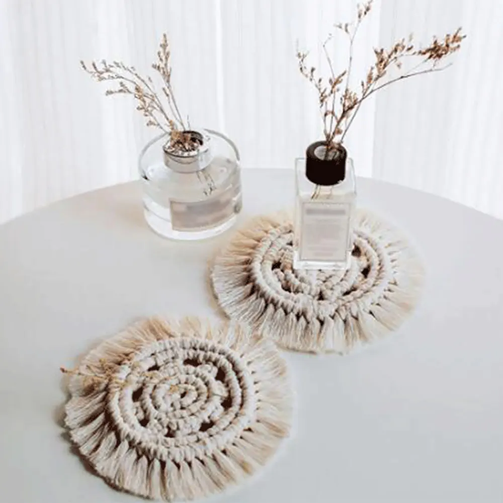 Macrame Placemats Cup Mat Bohemia Tablecloth Coaster Cup Pad Northern Europe Style Pure Handcrafted Cotton Braid Insulation Mats
Macrame Placemats Cup Mat Bohemia Tablecloth Coaster Cup Pad Northern Europe Style Pure Handcrafted Cotton Braid Insulation Mats