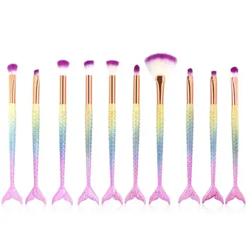 10pcs Fish Tail Mermaid Makeup Brushes Set Foundation Powder Eyeshadow Comestic Maquiagem Make Up Kit Tools
10pcs Fish Tail Mermaid Makeup Brushes Set Foundation Powder Eyeshadow Comestic Maquiagem Make Up Kit Tools