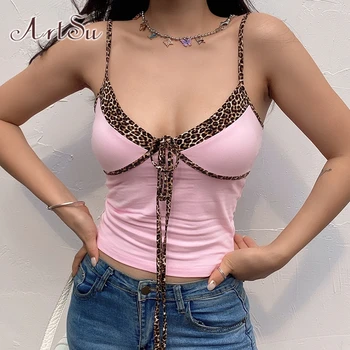 ArtSu Patchwork Leopard Sleeveless Spaghetti Strap Top Summer Tie Up Pink Sweat Crop Tops Tees Women Fashion Cami Top VE52156
ArtSu Patchwork Leopard Sleeveless Spaghetti Strap Top Summer Tie Up Pink Sweat Crop Tops Tees Women Fashion Cami Top VE52156
