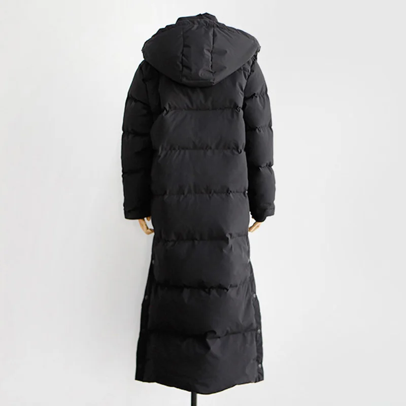 Зимняя куртка Женское пальто с капюшоном Макси длинное большого размера плюс