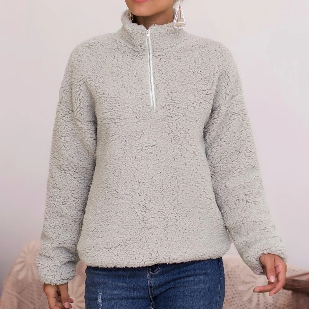 Women Lightweight Fuzzy Sweatshirts Pullovers Autumn Winter Tops Harajuku Fleece Zip Outwear Fluffy Coat 2019 New Sudadera Mujer
Women Lightweight Fuzzy Sweatshirts Pullovers Autumn Winter Tops Harajuku Fleece Zip Outwear Fluffy Coat 2019 New Sudadera Mujer