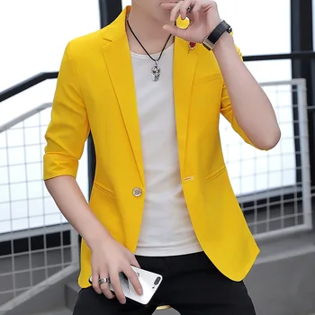 Personalized Sleeve suit teen summer thin section 2020 men's suit sleeve 
Personalized Sleeve suit teen summer thin section 2020 men's suit sleeve