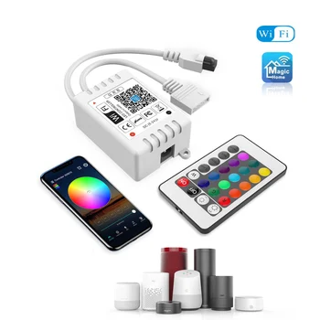 Magic Home DC5V 12V 24V RGB Tape 5050 Led Wifi Controller Bluetooth WiFi LED Controller led strip IR Remote Control Alexa Google
Magic Home DC5V 12V 24V RGB Tape 5050 Led Wifi Controller Bluetooth WiFi LED Controller led strip IR Remote Control Alexa Google