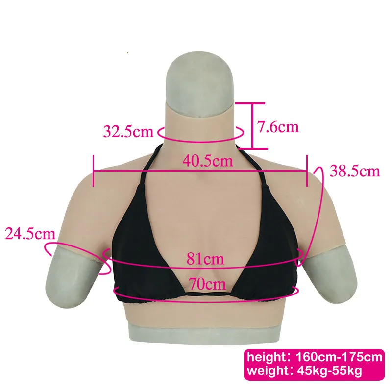 

Roanyer Top B-cup Realistic Silicone Breast Form for Crossdresser Drag Queen Shemale Cosplay Transgender Short Sleeve Fake Boobs