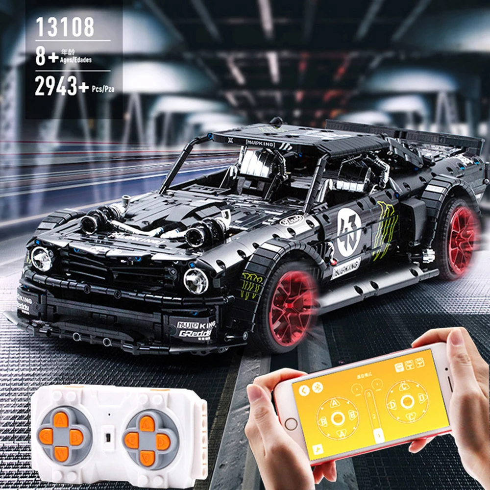 13108 App RC Technic Car Ford Mustang Hoonicorn With Motor Compatible MOC-22970 23009 Building Block Bricks Educational Toys
13108 App RC Technic Car Ford Mustang Hoonicorn With Motor Compatible MOC-22970 23009 Building Block Bricks Educational Toys