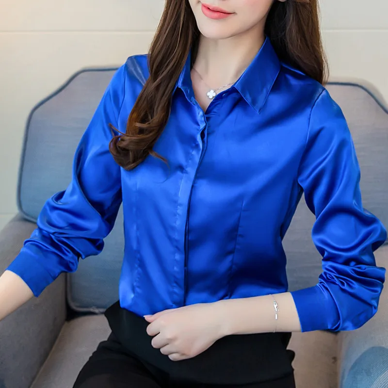 2018 Spring And Summer New Style Important Stretch Satin Silk Shirts Women's Long Sleeve Solid Color Mulberry Silk Tops Slim Fit
2018 Spring And Summer New Style Important Stretch Satin Silk Shirts Women's Long Sleeve Solid Color Mulberry Silk Tops Slim Fit
