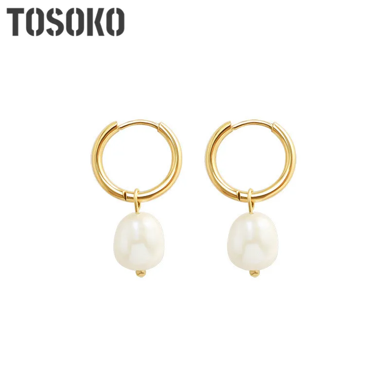 TOSOKO Stainless Steel Jewelry Freshwater Pearl Ring Autumn Winter Earrings Fashion Earrings Women BSF340
TOSOKO Stainless Steel Jewelry Freshwater Pearl Ring Autumn Winter Earrings Fashion Earrings Women BSF340