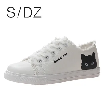 SDZ Canvas Shoes For Girls 2020 Summer Fashion Cute Cartoon Cat Casual Sneaker Solid Sweet Women's Flat Shoes Size 35-40
SDZ Canvas Shoes For Girls 2020 Summer Fashion Cute Cartoon Cat Casual Sneaker Solid Sweet Women's Flat Shoes Size 35-40