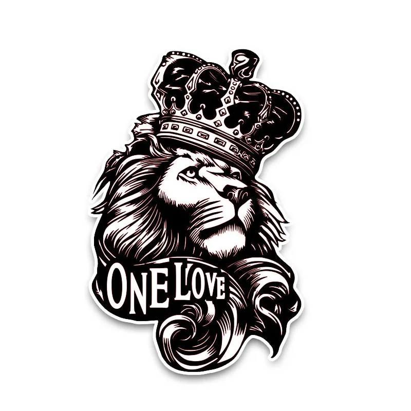 

10cm*15cm One Love Lion Crown PVC High Quality Animal Car Sticker Reflective Decal Sunscreen Waterproof for BMW Mercedes