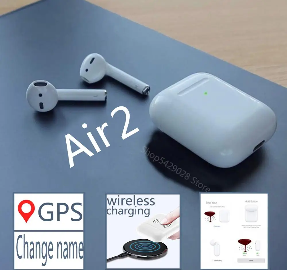 Air 2 Bluetooth Earphone Wireless earphones Touch control Earbud Surround Charging case for iPhone Android 1:1 airpods with gps
Air 2 Bluetooth Earphone Wireless earphones Touch control Earbud Surround Charging case for iPhone Android 1:1 airpods with gps
