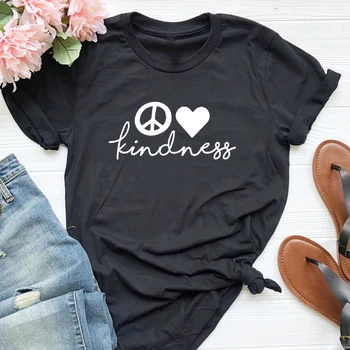 Kindness T Shirt Women Tumblr Love Heart Graphic T Shirts Peace Tee Cotton Short Sleeve Girl Tops Hipster Grunge Dropshipping
Kindness T Shirt Women Tumblr Love Heart Graphic T Shirts Peace Tee Cotton Short Sleeve Girl Tops Hipster Grunge Dropshipping