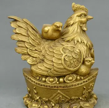 Chinese fengshui old bronze Zodiac chick Fortune money yuanbao chicken statue
Chinese fengshui old bronze Zodiac chick Fortune money yuanbao chicken statue