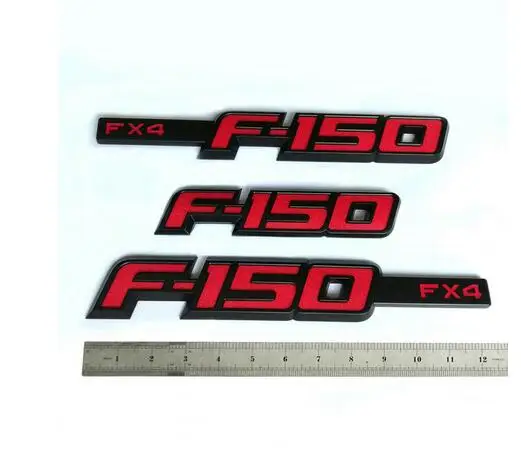3 шт. OEM для F-150 Fx4 эмблема на крыло задний 3D подходит F150 черный красный CL3Z-16720-B |
