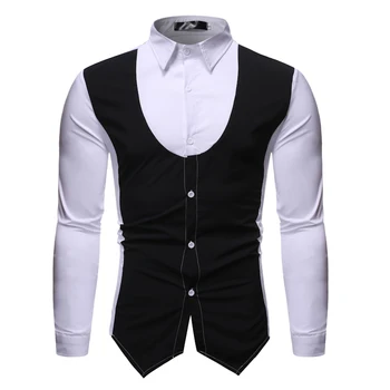 Black White Shirt Men 2019 Autumn New Fake Two Pieces Patchwork Long Sleeve Dress Shirt Mens Wedding Tuxedo Shirts Camisa Hombre
Black White Shirt Men 2019 Autumn New Fake Two Pieces Patchwork Long Sleeve Dress Shirt Mens Wedding Tuxedo Shirts Camisa Hombre