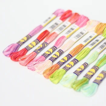 10 Colors per set Variegated 6 strands 8 meters per skein Color Variation Cotton Embroidery Floss Overdyed Cross stitch Thread
10 Colors per set Variegated 6 strands 8 meters per skein Color Variation Cotton Embroidery Floss Overdyed Cross stitch Thread
