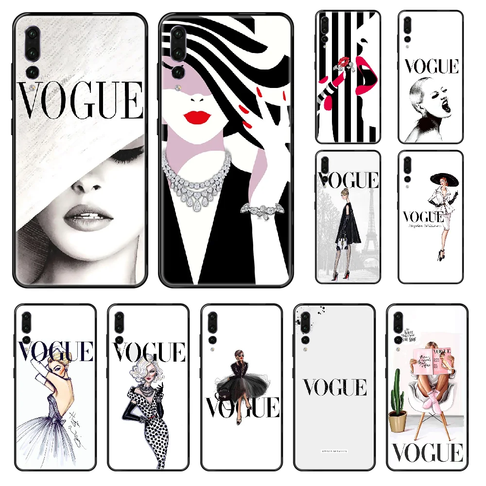 Fashion VOGUE Phone case For Huawei P 8 10 20 30 Smart Plus 2019 Z Lite Pro 2017 2019 black pretty cell cover tpu waterproof 3D
Fashion VOGUE Phone case For Huawei P 8 10 20 30 Smart Plus 2019 Z Lite Pro 2017 2019 black pretty cell cover tpu waterproof 3D