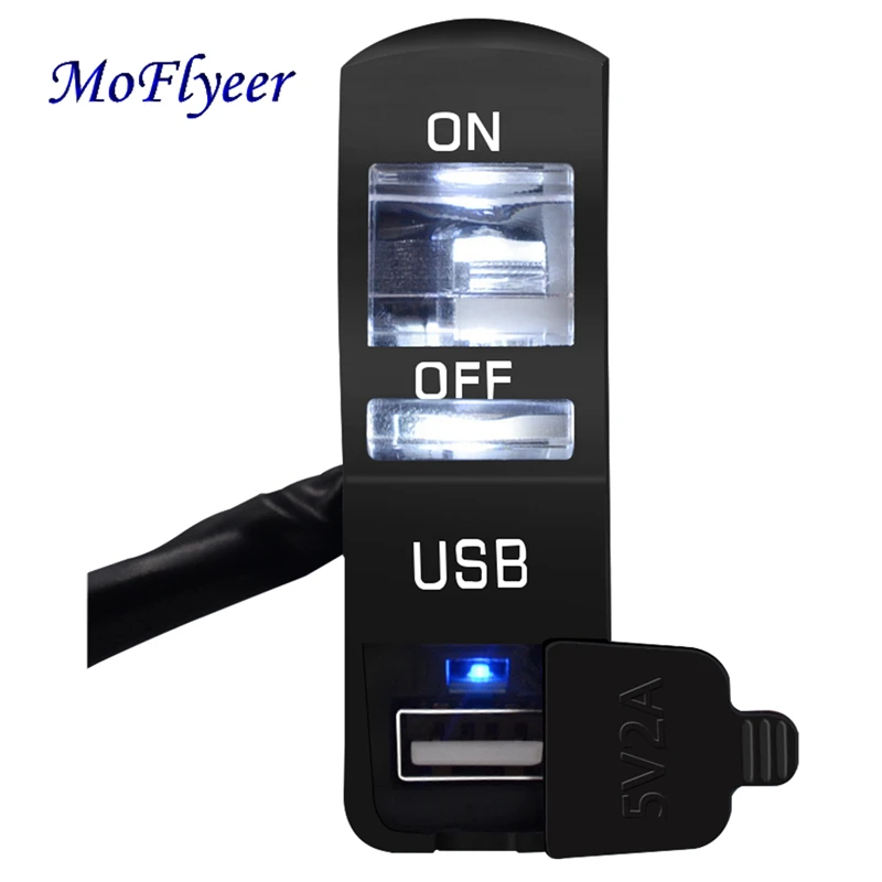 MoFlyeer Universal Multi-function Motorcycle 7/8" Handlebar Flashing Switch 2A USB Phone Charger LED Lamp Motorcycle Switches
MoFlyeer Universal Multi-function Motorcycle 7/8" Handlebar Flashing Switch 2A USB Phone Charger LED Lamp Motorcycle Switches