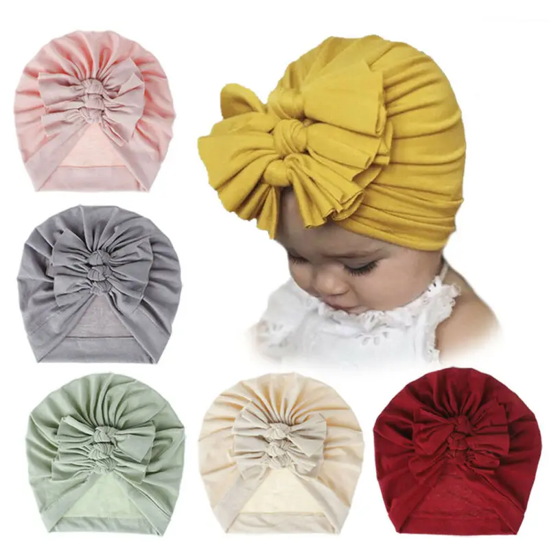 Фото Baby Hats Toddler Girls Kids Bunny Rabbit Bow Knot Turban Headband Hair Band Headwrap /BY | Мать и ребенок