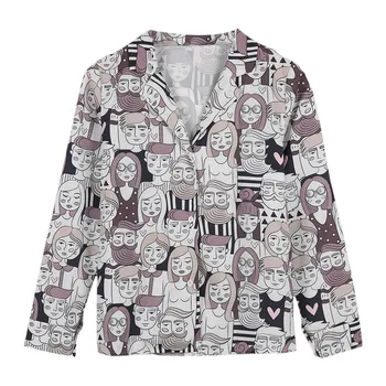 2020 Spring New Women Long Sleeve Chiffon Shirt Cartoon Print Casual Ladies Turn-down Collar Blouse
2020 Spring New Women Long Sleeve Chiffon Shirt Cartoon Print Casual Ladies Turn-down Collar Blouse