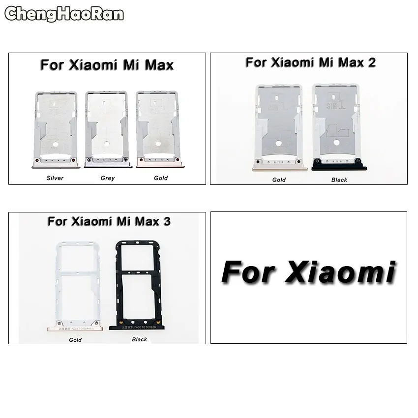 Адаптеры для sim карт ChengHaoRan Xiaomi Mi Max 2 3 Max2 Max3 лоток сим карты держатель гнезда