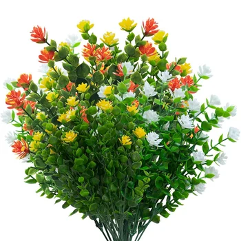 Artificial Flowers, White Yellow Orange Fake Flowers Outdoor Artificial Green Shrubs for Home Wedding Decoration 12 
Artificial Flowers, White Yellow Orange Fake Flowers Outdoor Artificial Green Shrubs for Home Wedding Decoration 12