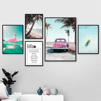 Sea Beach Car Flamingo Palm Tree Seascape Wall Art Canvas Painting Nordic Posters And Prints Wall Pictures For Living Room Decor 
Sea Beach Car Flamingo Palm Tree Seascape Wall Art Canvas Painting Nordic Posters And Prints Wall Pictures For Living Room Decor