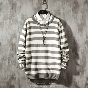 UYUK2019 Autumn Winter New Loose Casual Plus-size Trend Collar Stripe Patchwork Youthful Personality Style Men's Sweater Clothes
UYUK2019 Autumn Winter New Loose Casual Plus-size Trend Collar Stripe Patchwork Youthful Personality Style Men's Sweater Clothes
