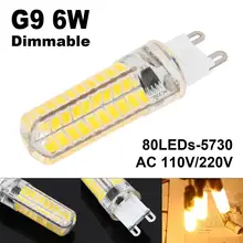 

Dimmable G9 LED Lamp 80Leds 6W SMD 5730 Corn Bulb 110V/220V LED Light 360 Degrees Replace Halogen Lamps lighting