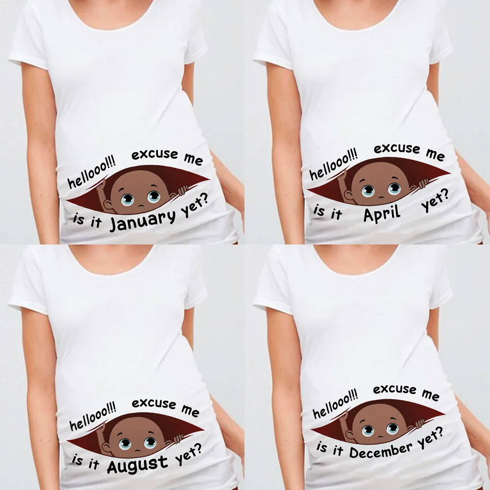 Извините сейчас январь 12 месяцев летняя футболка для беременных и матерей
