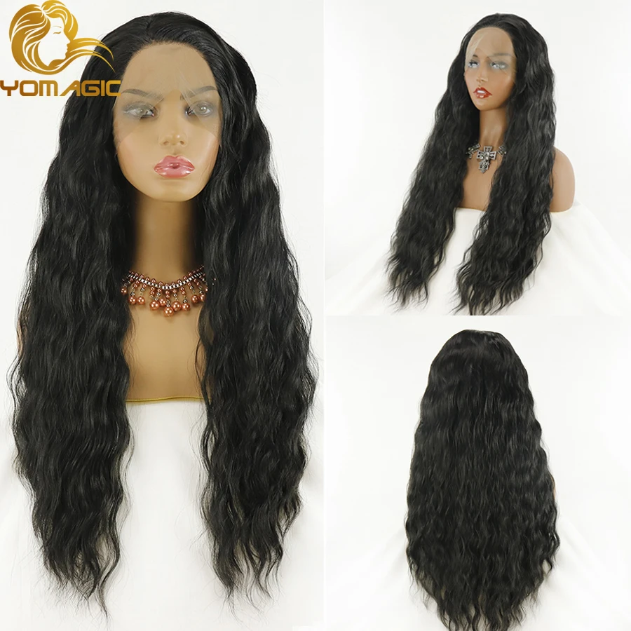 Yomagic Synthetic Hair 13*6 Lace Front Wigs With Baby Hair Soft Black Color Deep Wave Glueless Lace Wigs with Natural Hairline
Yomagic Synthetic Hair 13*6 Lace Front Wigs With Baby Hair Soft Black Color Deep Wave Glueless Lace Wigs with Natural Hairline