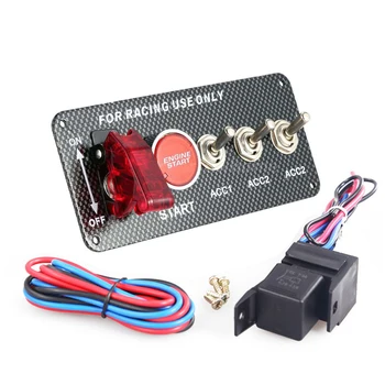 12V Ignition Switch Panel Universal Car Racing Engine Start Push Button LED Toggle Rocker Switch Carbon Fiber Auto Modified
12V Ignition Switch Panel Universal Car Racing Engine Start Push Button LED Toggle Rocker Switch Carbon Fiber Auto Modified