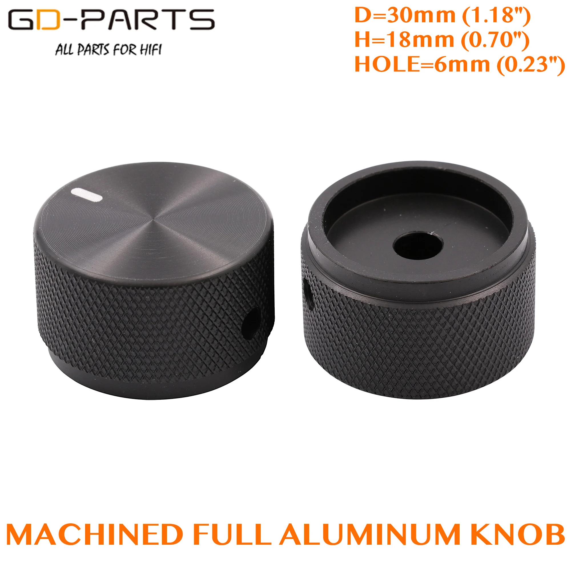 

30*18mm Machined Full Aluminum Volume Potentiometer Pointer Knob For Hifi Audio AMP CD Radio Turntable Recorder Sound Control