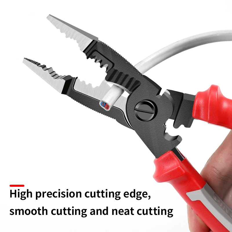 OUDISI Multifunctional Electrician Pliers Long Nose Pliers Wire Stripper Cable Cutter Terminal Crimping Hand Tools Spring Design
OUDISI Multifunctional Electrician Pliers Long Nose Pliers Wire Stripper Cable Cutter Terminal Crimping Hand Tools Spring Design