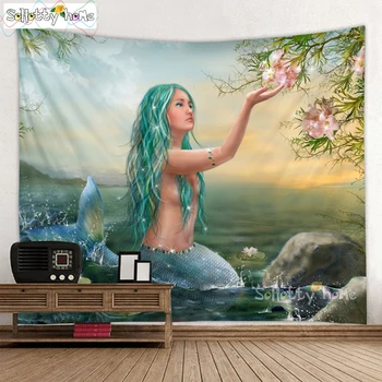 Mermaid Tapestry Psychedelic Mermaid Wall Hanging Tapestry Beautiful Sexy Stay Flowers On Stones On Sea Home Decoration
Mermaid Tapestry Psychedelic Mermaid Wall Hanging Tapestry Beautiful Sexy Stay Flowers On Stones On Sea Home Decoration