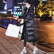 Winter Glossy Down Jacket Women 2021 Mid-Length Hooded Parkas Section Over-The-Knee Thick Warm White Duck Puffer outwear Female
Winter Glossy Down Jacket Women 2021 Mid-Length Hooded Parkas Section Over-The-Knee Thick Warm White Duck Puffer outwear Female