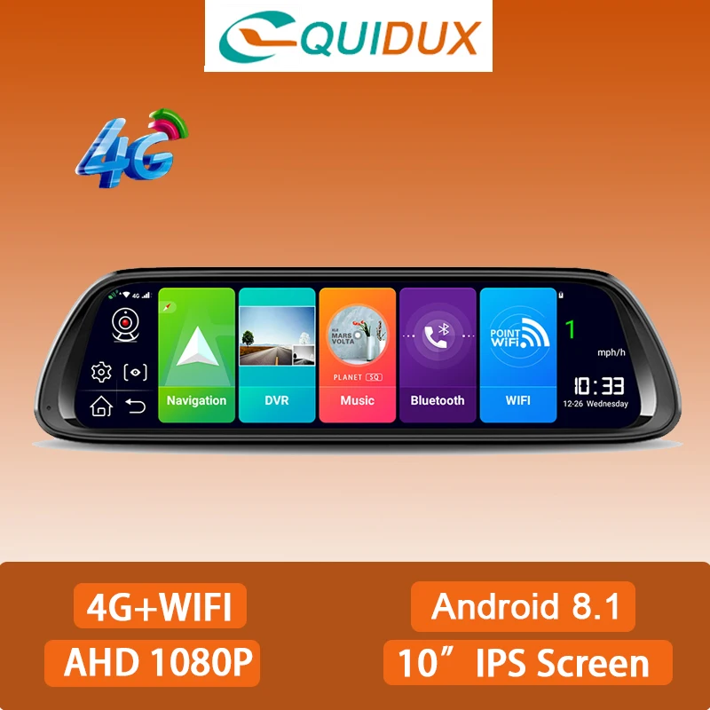 10 inch Android 8.1 Car DVR Camera GPS Navigator Smart Streaming Media Mirror ADAS Bluetooth 4G Wifi Double 1080P Mirror
10 inch Android 8.1 Car DVR Camera GPS Navigator Smart Streaming Media Mirror ADAS Bluetooth 4G Wifi Double 1080P Mirror