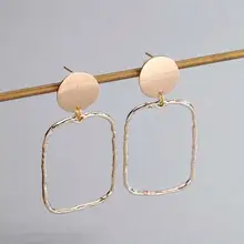 Chandler Retângulo da Cor do Ouro Brinco Jóias Declaração Retro Gota-Brincos Partido-Acessórios Geometria Oscila Za Partido Jóias(China)